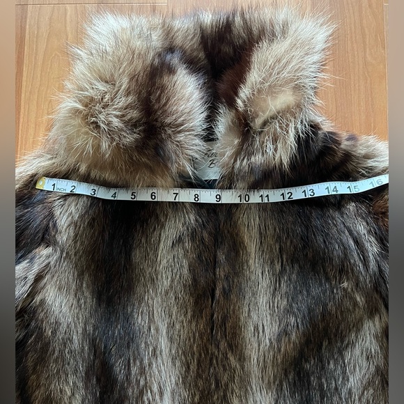 Vintage Natural Raccoon Fur Jacket 30” Let-Out Construction Small Collar Size M - Picture 5 of 15
